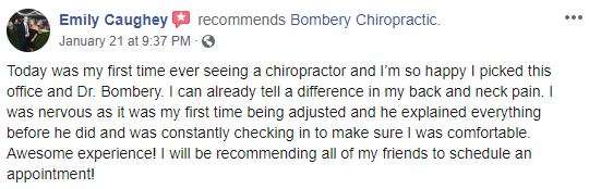 Bombery Chiropractic & Laser Clinic Patient Testimonial