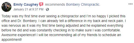 Bombery Chiropractic Patient Testimonial